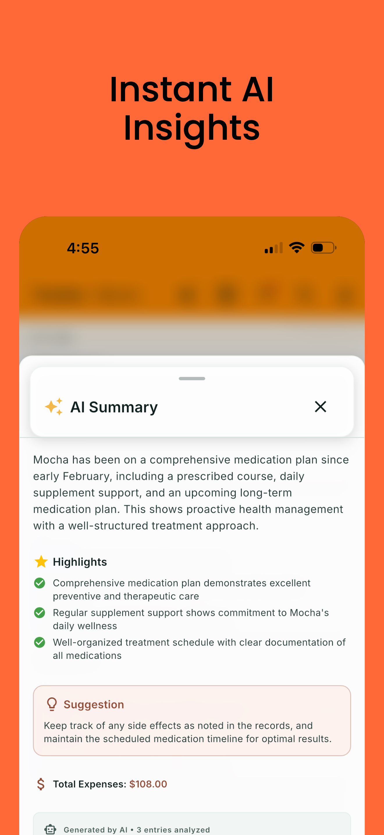 AI insights screen